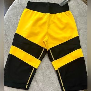 SECNDTURE Jordyn Woods Yellow and Black Biker Shorts